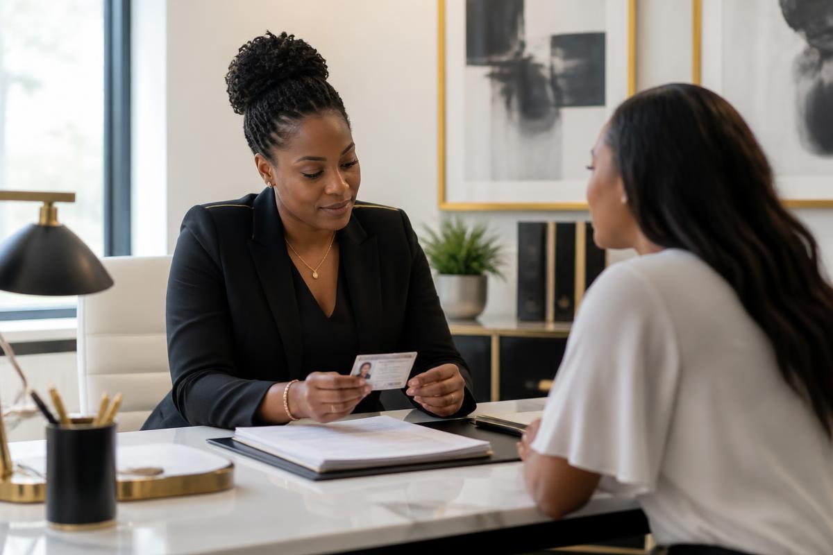 Professional checking identification for employment verification